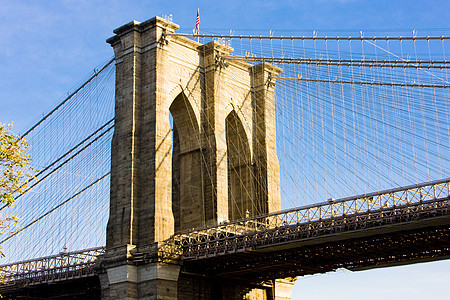 美国纽约市曼哈顿布鲁克林大桥的详情拱门建筑物细节世界外观旅行建筑学位置城市建筑图片
