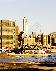 美国纽约市曼哈顿景观市政河流风光位置地标建筑学建筑物世界城市图片