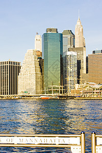 美国纽约市曼哈顿建筑物位置摩天大楼河流旅行建筑市政建筑学世界景观图片
