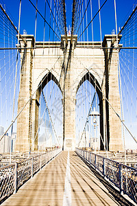 美国纽约市曼哈顿布鲁克林大桥旅行地标位置拱门建筑建筑学外观电缆建筑物城市图片