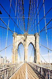 美国纽约市曼哈顿布鲁克林大桥世界电缆建筑学拱门桥梁旅行建筑物建筑位置地标图片