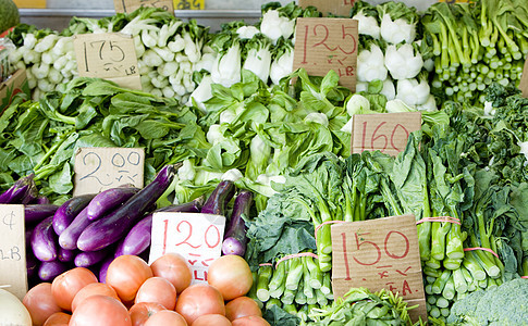 美国纽约市中华城街市街头市场营养静物维生素市场外观绿色食物蔬菜水果商图片