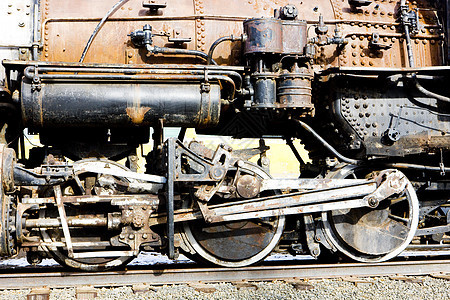 美国科罗拉多铁路博物馆蒸汽机车的详情外观铁路运输车轮安装铁路运输博物馆轮子图片
