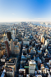 曼哈顿的风景 从帝国大厦 纽约市城市摩天大楼鸟瞰图景观外观建筑物建筑学建筑位置世界图片