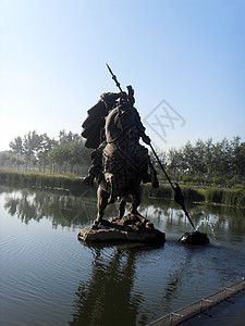 公民新闻女神像Li Shimin长矛蓝天艺术皇帝雕像树木雕塑喷泉图片