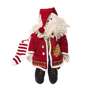 圣诞玩具熊动物照片填充玩具胡须彩色红色短袜背景图片