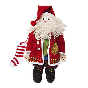 圣诞彩色玩具熊玩具短袜红色胡须照片背景白色填充图片