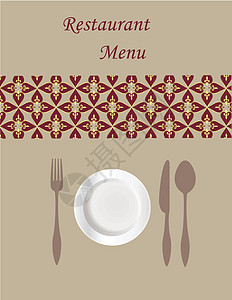 菜单卡插图商业食物餐饮卡片艺术红色邀请函刀具夹子图片