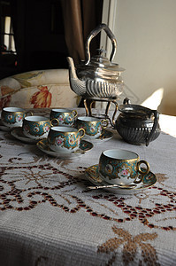 奢华茶传统博物馆房子午餐烹饪盘子沙漠图片