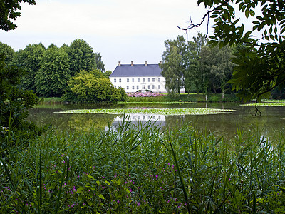 位于丹麦湖边的大型美丽豪宅建筑贷款城市地产财产森林农业场景建筑学面积图片