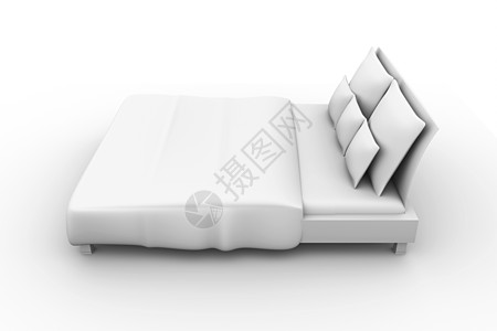 床铺毯子床单床罩靠垫白色床垫卧室家具图片