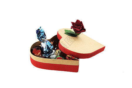 盒糖果红色盒子出生纪念品物体玫瑰甜品食物一朵花形状图片