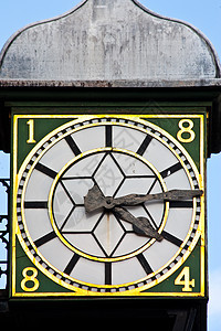 爱丁堡的时钟指针古董建筑风格旅行数字时间手表背景图片