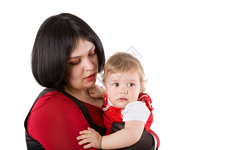 抱着哭着婴儿的母亲疾病帮助哭泣眼泪情绪女儿孩子肩膀眼睛工作室图片