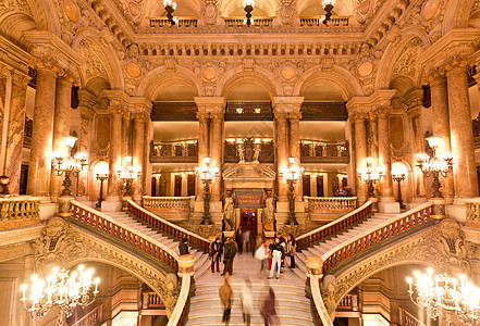 巴黎大歌剧院内地音乐宫殿门厅历史性大厅天花板音乐会枝形吊灯旅行图片