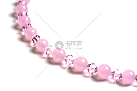 美丽的粉红色珠子串女性女士奢华装饰品珠宝女孩宝藏脖子项链首饰图片