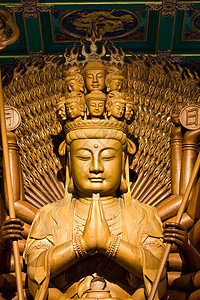 千手神像之手 木雕中国艺术的雕刻文化信仰宗教佛教徒精神雕像女神历史冥想菩萨图片