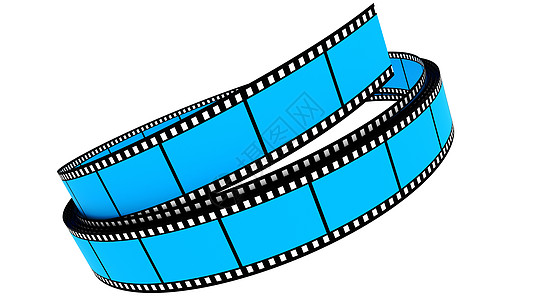 卷起的线段颜色胶片电影动画夹子磁带白色黑色链轮摄影幻灯片蓝色背景图片