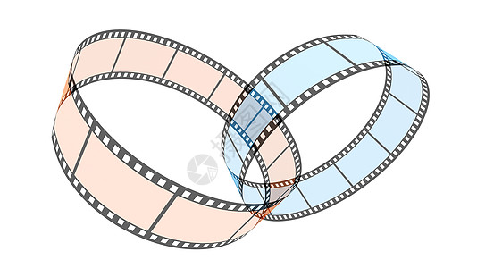 2个3D空白片环螺旋屏幕娱乐圆圈音量投影工作室相片卷轴磁带图片