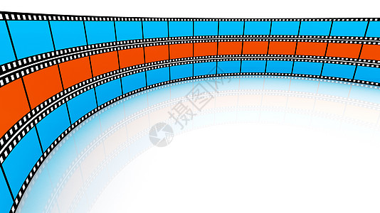 彩色3D空白薄膜娱乐框架艺术幻灯片摄影链轮卷轴动画磁带构图图片