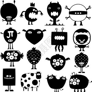 有趣的怪物玩具放射性飞行生物喜悦想像力幸福插图快乐涂鸦图片