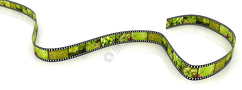 彩色3D空白薄膜照片夹子卷轴幻灯片链轮摄影娱乐动画工作室框架图片
