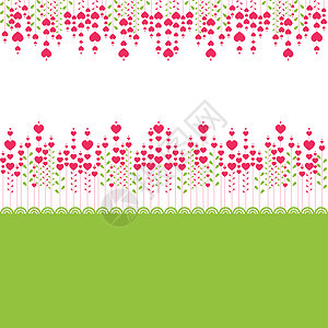 情人节的背景 矢量图示棕色墙纸植物花束叶子电脑艺术白色蓝色插图图片