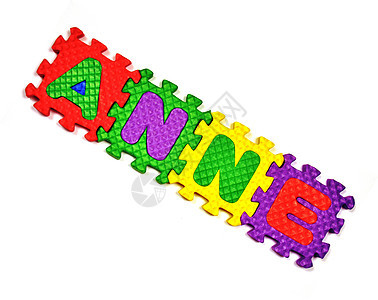 安妮黄色玩具积木紫色绿色库存免版税股票蓝色字母背景图片