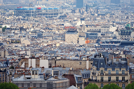 现代巴黎房子全景建筑地标地平线天线阳台首都天际旅游图片
