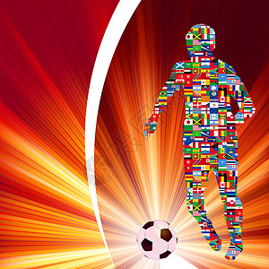 全球足球赛活动中的足球运动员 EPS 8锦标赛运动男人旗帜欢呼玩家互联网爱国男性蓝色图片