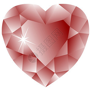 心脏形状红宝石对白宝石婚姻插图反射蓝宝石礼物财富玻璃水晶钻石图片