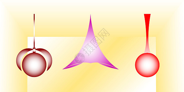 3个灯台紫色红色艺术灯泡装饰品灯笼墙纸建筑橙子插图图片