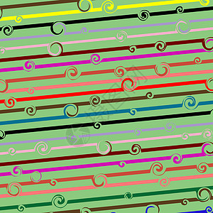 波动曲线绘画绿色卷曲黄色活力漩涡墙纸优雅文化图片