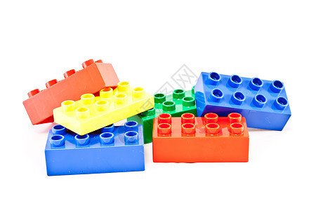 构块童年积木红色砖块塑料幼儿园白色玩具背景图片