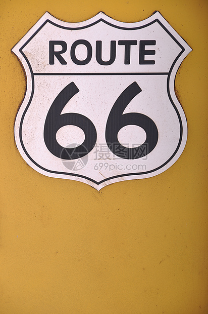 66号路牌国家乡村数字汽车旅行黑色古董历史性驾驶白色图片