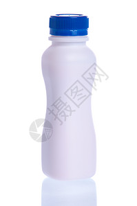 酸酸奶瓶蓝色牛奶空白饮料反射食物瓶子奶制品健康甜点图片