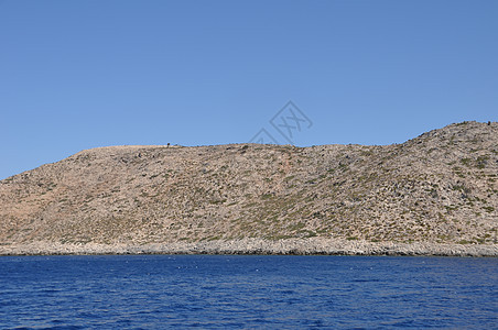 希腊岛波浪植被支撑沙漠土地海景海岸线风景蓝色石头图片