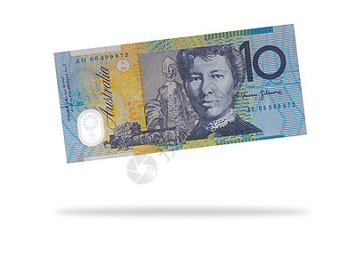 澳大利亚 十美元 说明现金笔记收藏蓝色货币图片