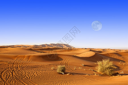 迪拜沙丘环境假期月亮蓝色太阳日光行星旅行图片