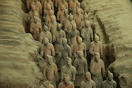 Xian的Terracotta勇士团文化旅行地标博物馆旅游纪念碑观光胜地历史兵马俑图片