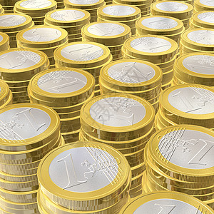 一个欧元硬币货币信用库存金融财富柱子金子交换宝藏速度图片