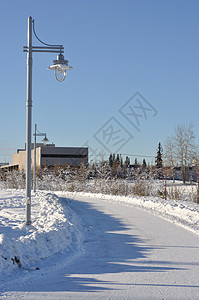 冬季城市公园走道图片