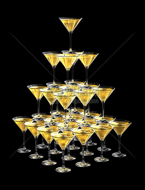 三维香槟杯3D金字塔图片