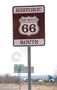 标志历史路线66公路棕色签字白色历史性图片