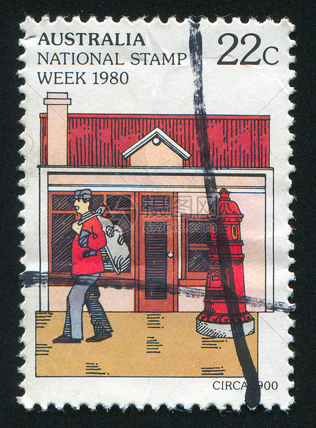 邮票邮递员邮件工人房子街道职业建筑学送货明信片集邮图片