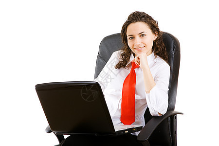 手椅子上的女商务人士经理人士女孩职业乐趣秘书女士工作顾问喜悦图片