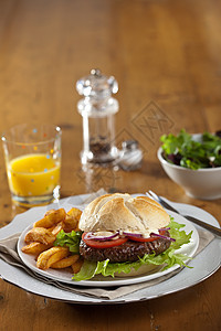 汉堡包饮食包子面包薯条午餐洋葱食物小吃图片