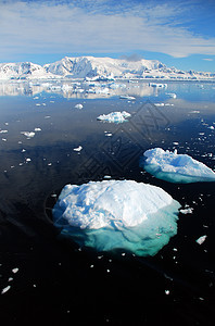 南极地貌的垂直冰山图片