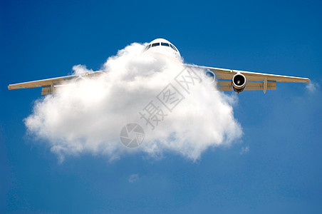飞机和云技术航班运输力量旅游客机蓝色天气旅行翅膀图片