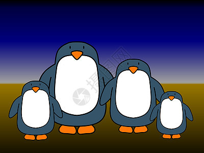 企鹅家庭单位背景图片